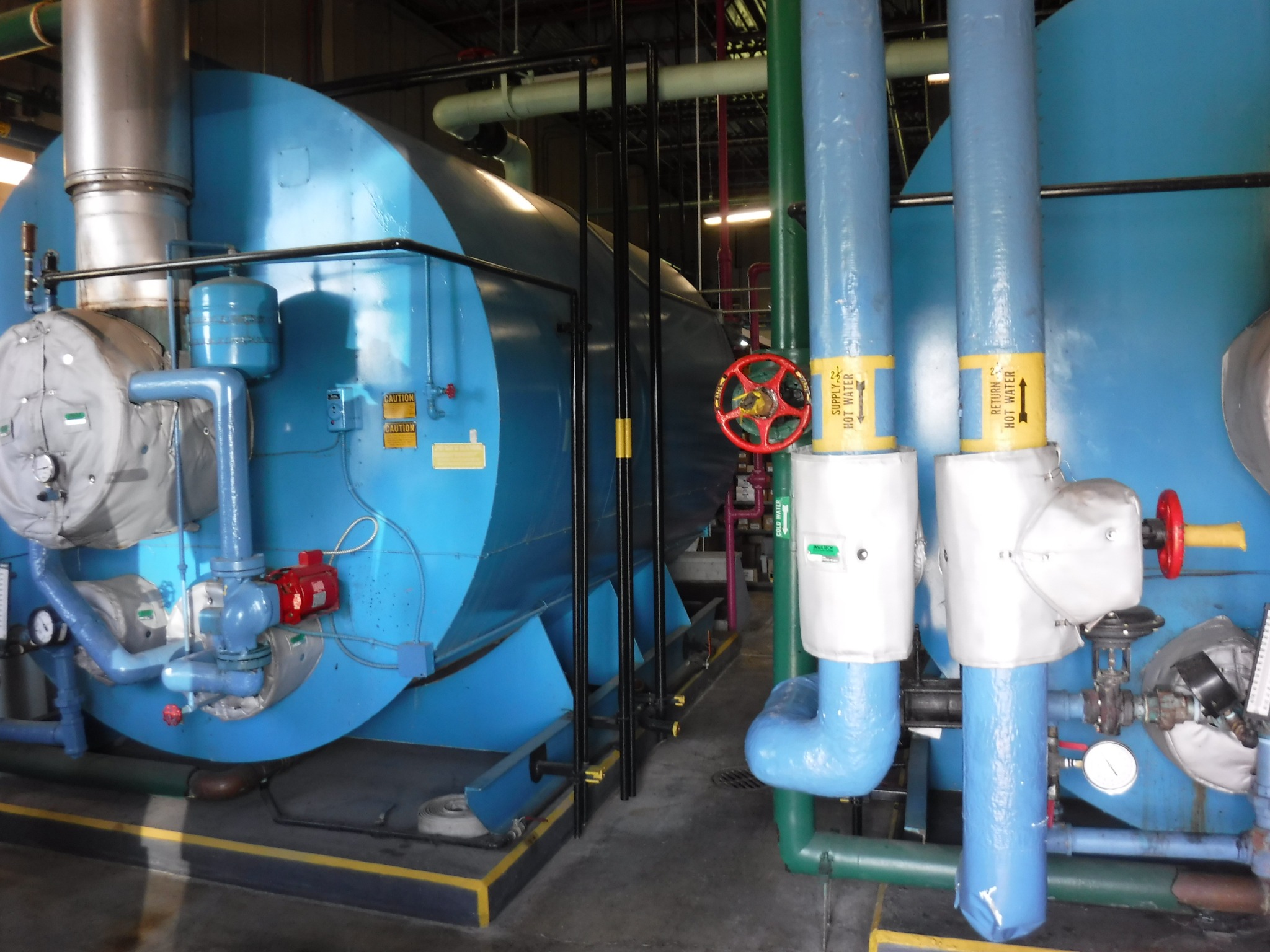 Boilers and heating-water piping at Lakeview Correctional Facility