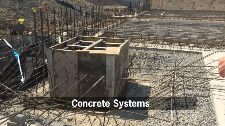Concrete foundation and reinforcement installation