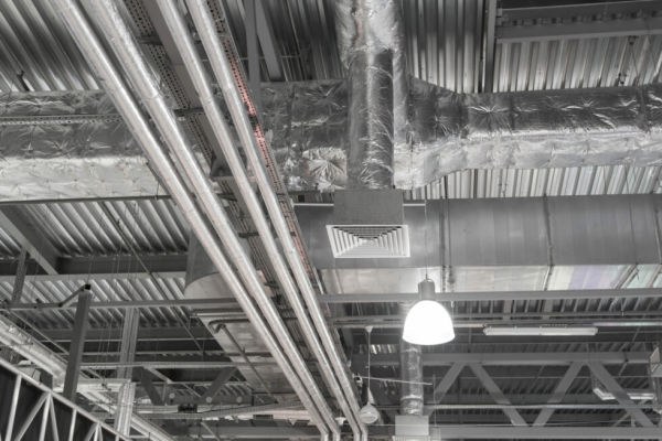 Building ductwork and piping installation